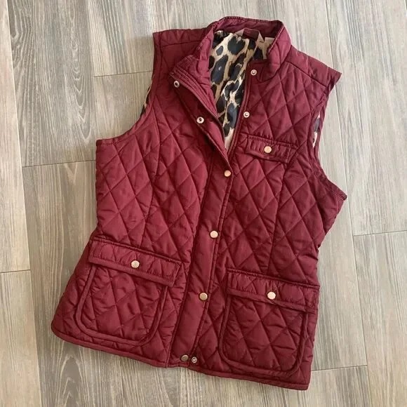 Quilted Burgundy Vest - Picture 1 of 4